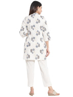 Juniper Women Natural Cotton Flex Printed High-Low Kurta | Grocsy