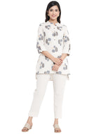 Juniper Women Natural Cotton Flex Printed High-Low Kurta | Grocsy