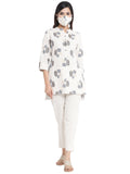 Juniper Women Natural Cotton Flex Printed High-Low Kurta | Grocsy