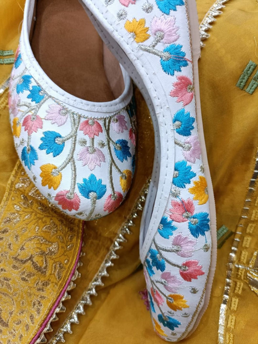Desi Colour Women Indian Ethnic Footwear-Multi Heavy Work-LR | Grocsy