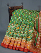 Shades of Parrot Green Bandhni Design Semi Chanderi Saree By Gayathri Reddy Designer Studio | Grocsy