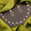 Tehzeeb Creations Brass, Stone, Crystal, Stainless Steel Gold-Polished Black Jewel Set | Grocsy