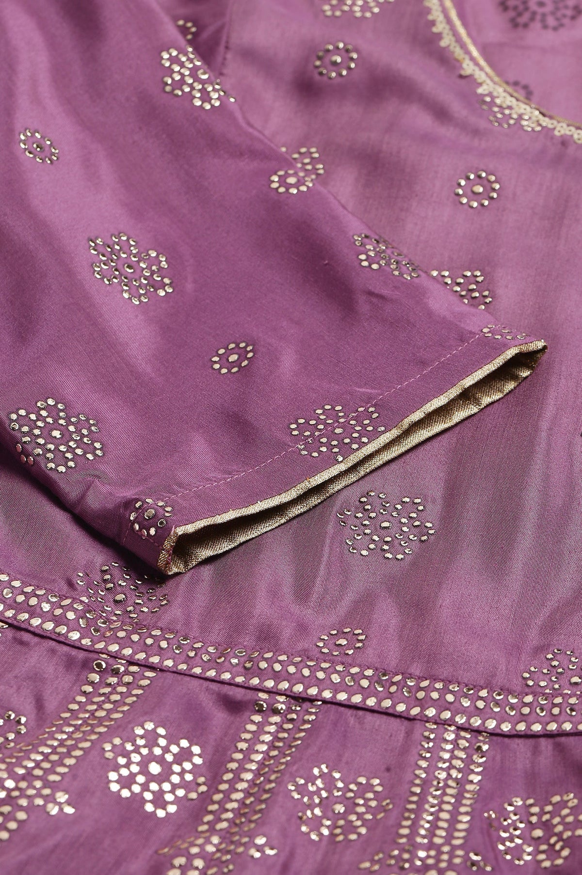 W for Woman Purple Panelled Kalidar Ethnic Dress With Sequin | Grocsy