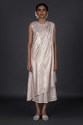 W for Woman Pink Draped Style Festive Printed Jumpsuit | Grocsy