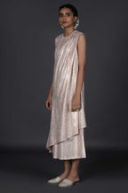W for Woman Pink Draped Style Festive Printed Jumpsuit | Grocsy
