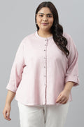W for Woman Plus Size Light Purple Button Down Western Top | Grocsy