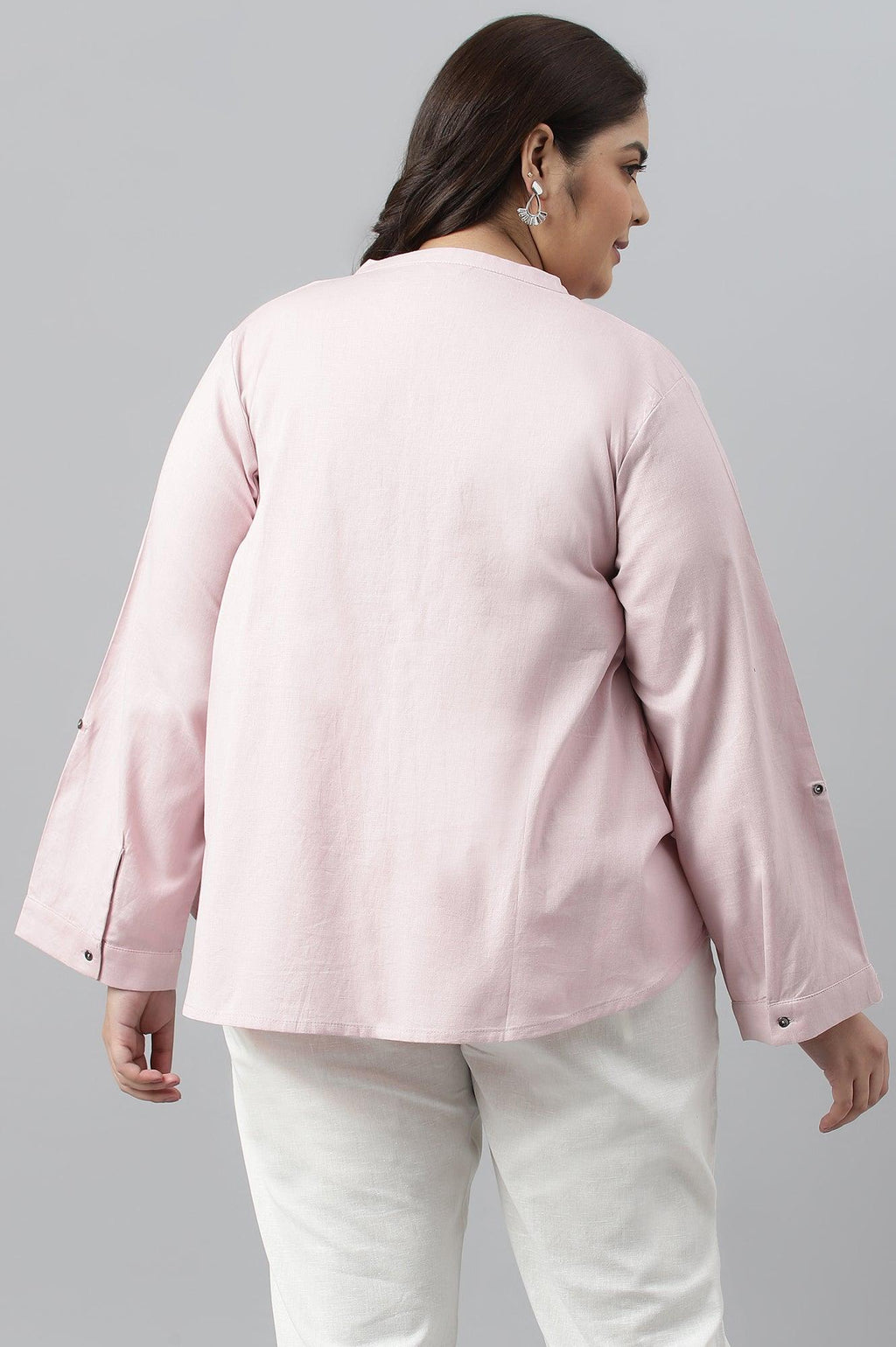 W for Woman Plus Size Light Purple Button Down Western Top | Grocsy
