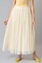 W for Woman Off-White Sequins Mesh Skirt | Grocsy