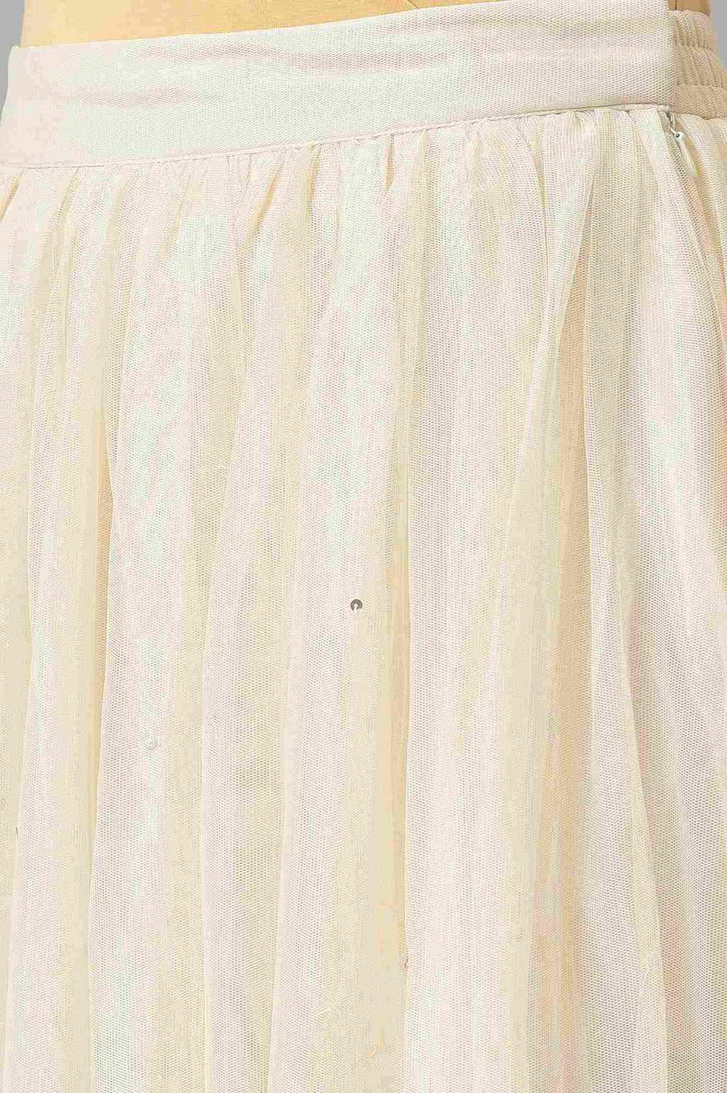 W for Woman Off-White Sequins Mesh Skirt | Grocsy