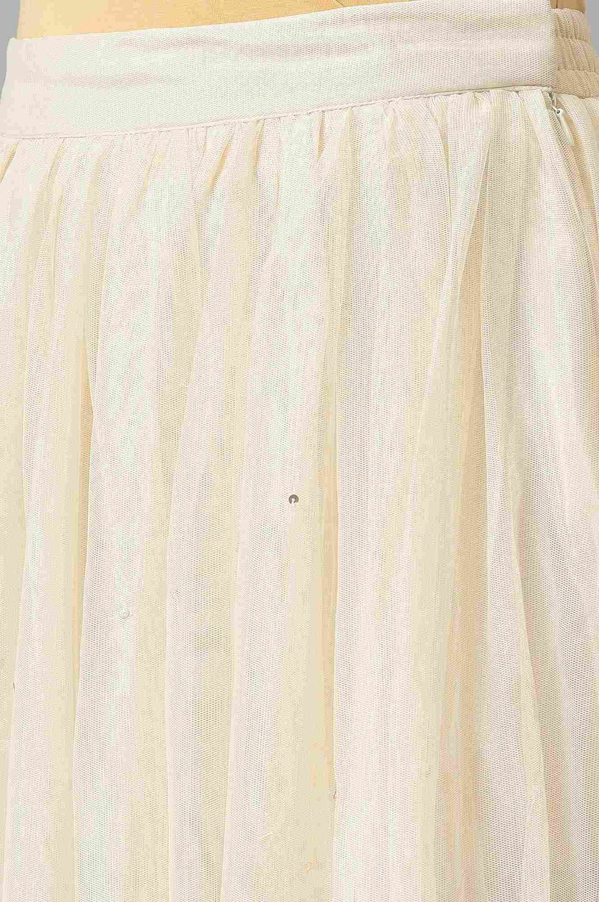 W for Woman Off-White Sequins Mesh Skirt | Grocsy