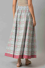 W for Woman Blue And Multicoloured Floral Skirt | Grocsy