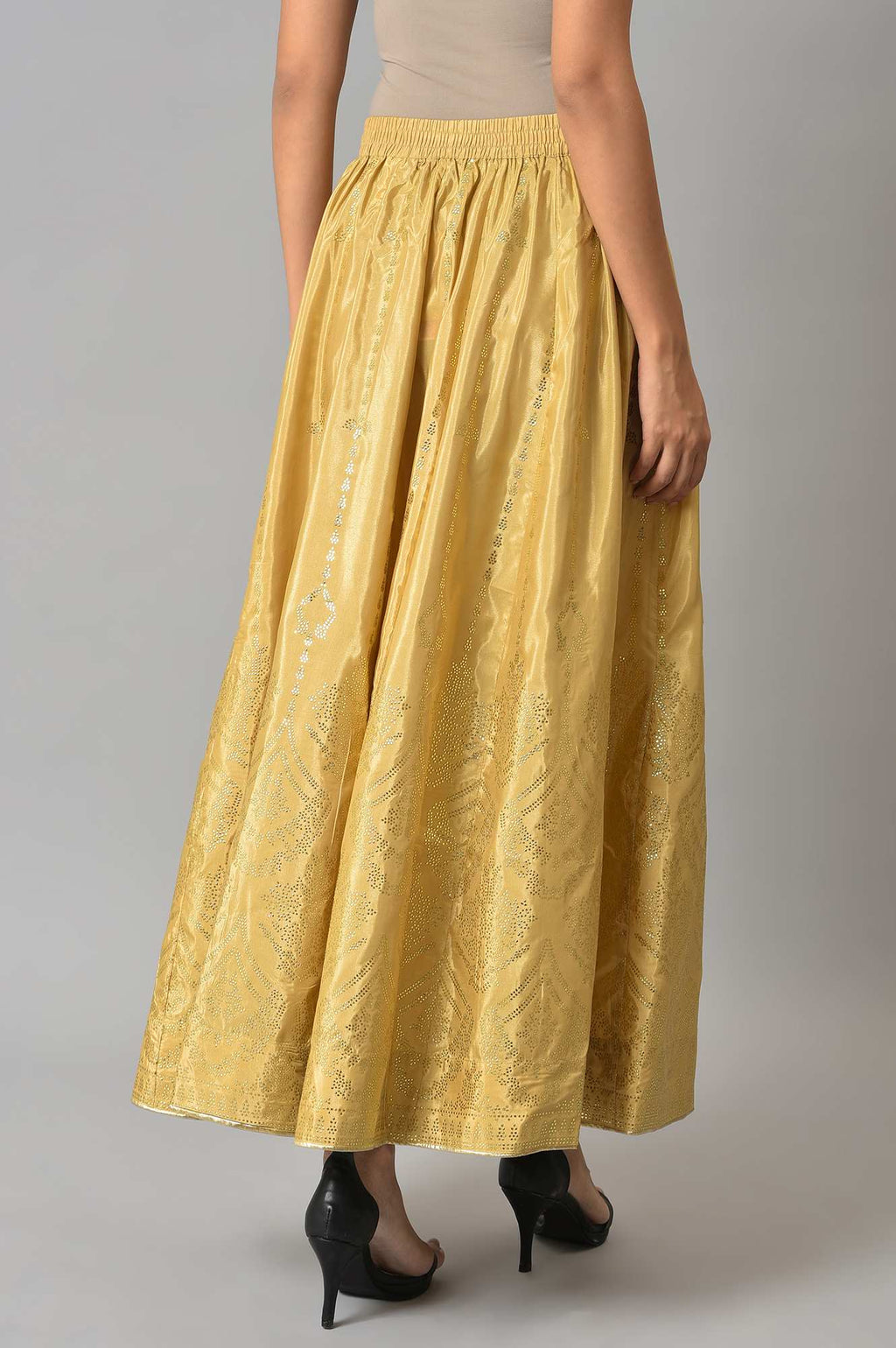 W for Woman Gold Prited Light Festive Skirt | Grocsy