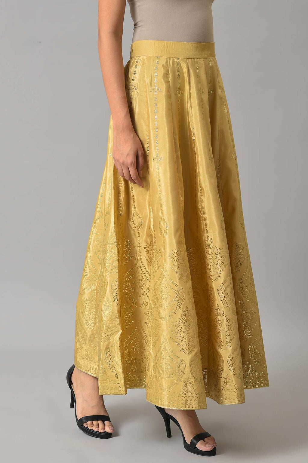 W for Woman Gold Prited Light Festive Skirt | Grocsy