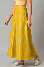 W for Woman Yellow Jacquard Festive Culottes | Grocsy