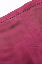 W for Woman Purple Shantung Straight Parallel Pants | Grocsy