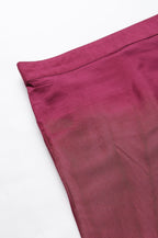 W for Woman Purple Shantung Straight Parallel Pants | Grocsy