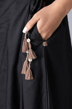 W for Woman Black Angrakha Maxi Dress In Round Neck | Grocsy