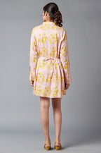 W for Woman Pink And Yellow Floral Shirt Tunic | Grocsy
