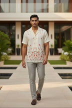 Meadow — Floral Embroidered Linen Shirt by Hilo Design | Grocsy