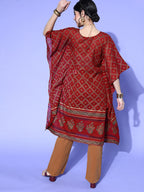 Indo Era Red Printed Kuftan Kurta | Grocsy