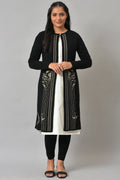 W for Woman Black Reversible Front Open Women Cardigan | Grocsy