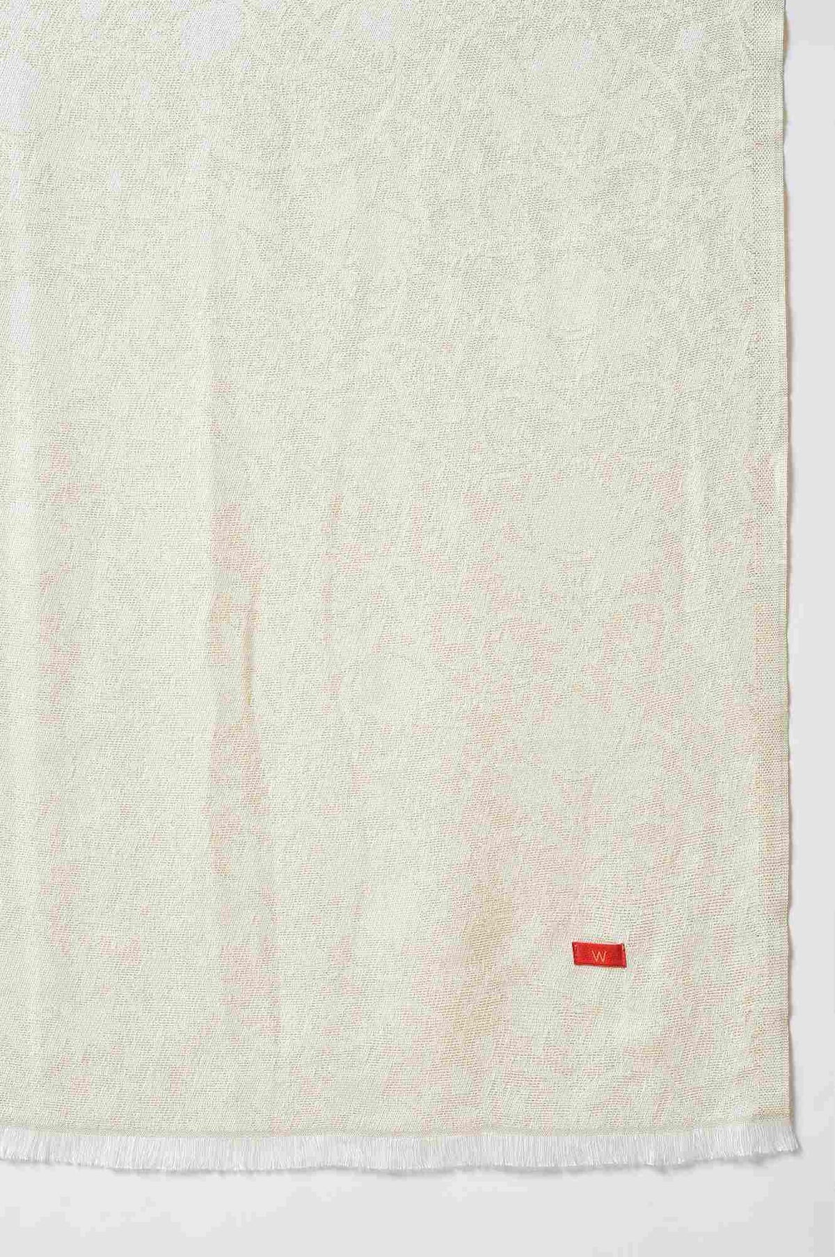 W for Woman Ecru Jacquard Winter Shawl | Grocsy