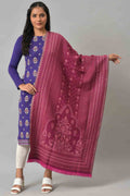 W for Woman Dark Green Acrylic Floral Print Dupatta | Grocsy