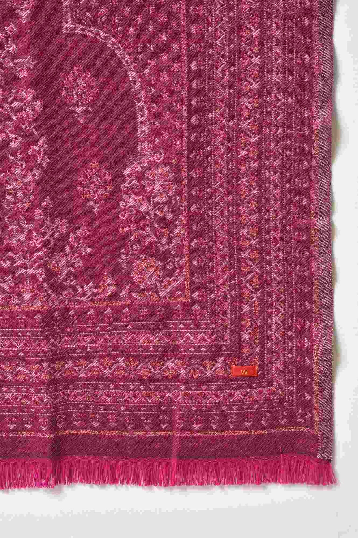 W for Woman Dark Green Acrylic Floral Print Dupatta | Grocsy