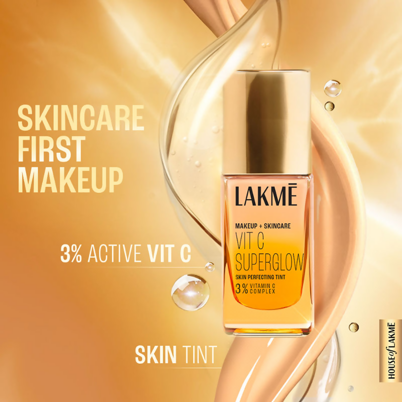 Lakme Vitamin C Superglow Skin Perfecting Tint with 3% Vit C - Cool Walnut | Grocsy