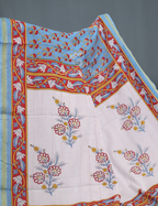 Shades of Blue Combination Printed Cotton Saree By Gayathri Reddy Designer Studio | Grocsy