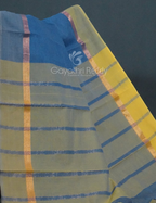 Dual Shades of Blue With Contrast Blouse Pure Mangalgiri Cotton By Gayathri Reddy Designer Studio | Grocsy