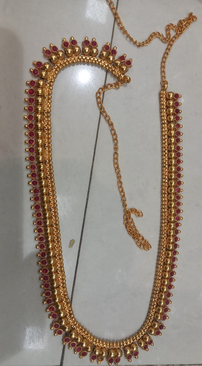 Elite Trading Golden Sari/Dress Red Belt | Grocsy