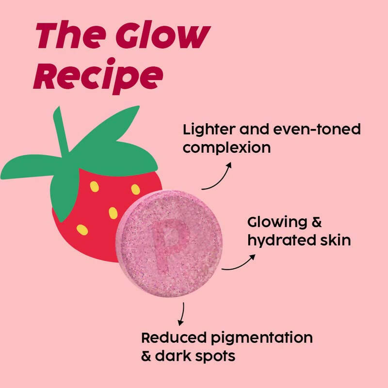 PLIX The Plant Fix Glowy Skin Effervescent Tablets - Strawberry | Grocsy