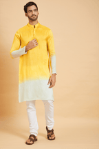 Lahza Yellow Ombre Kurta by Hilo Design | Grocsy