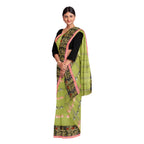 Exclusive Collection 100% Pure Cotton Olive Tant Saree With Hand Weaving Work | Grocsy