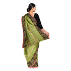 Exclusive Collection 100% Pure Cotton Olive Tant Saree With Hand Weaving Work | Grocsy