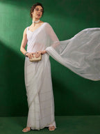 Sangria Embellished Beads & Stones Pure Georgette Saree | Grocsy