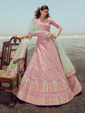 Myra Pink Organza Embroidered Designer Lehenga Choli | Grocsy