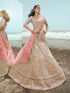 Myra Beige Organza Embroidered Designer Lehenga Choli | Grocsy