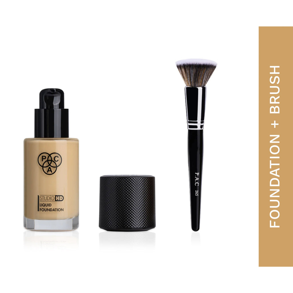 PAC Studio HD Liquid Foundation - 1.9 with Blending Foundation Brush | Grocsy