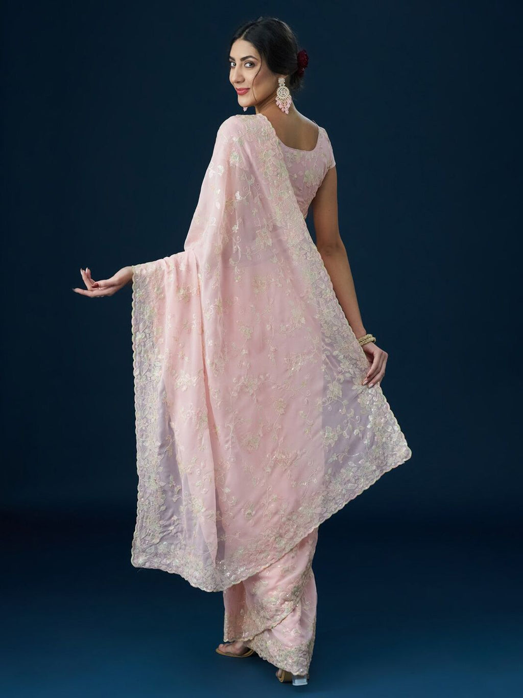 kasee Embellished Sequinned Saree | Grocsy