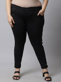 TAG 7 Women Plus Size Black Solid Ankle Length Leggings | Grocsy