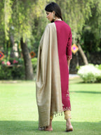 Juniper Womens Wine Color Rayon Foil Printed Kurta With Dupatta Set | Grocsy