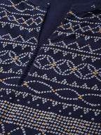 Juniper Womens Indigo Rayon Slub Placement Printed A Line Kurta | Grocsy