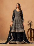 Anaita Black Faux Georgette Plazzo Suit With Heavy Embroidery Work | Grocsy