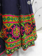 Myra Navy Blue Viscose Rayon and Cotton Embroidered with Print Designer Lehenga | Grocsy