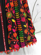Myra Black Viscose Rayon and Cotton Embroidered with Print Designer Lehenga | Grocsy