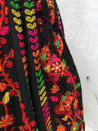 Myra Black Viscose Rayon and Cotton Embroidered with Print Designer Lehenga | Grocsy