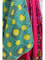Myra Deep Pink Viscose Rayon and Cotton Embroidered with Print Designer Lehenga | Grocsy
