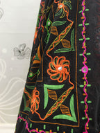 Myra Black Viscose Rayon and Cotton Embroidered with Print Designer Lehenga | Grocsy